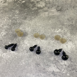 Juodos plastikinės akys žaislams