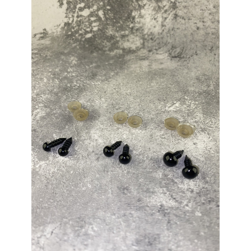 Juodos plastikinės akys žaislams