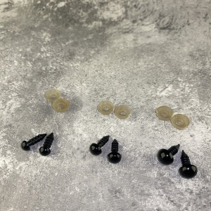 Juodos plastikinės akys žaislams