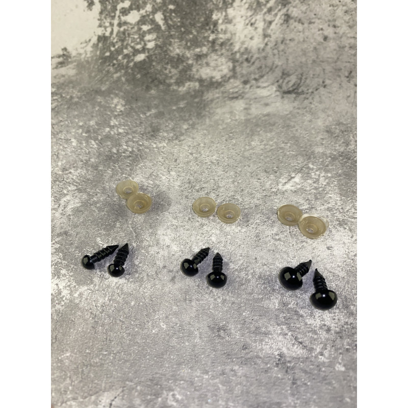 Juodos plastikinės akys žaislams