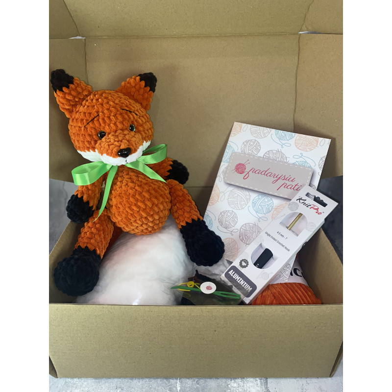 Nėrimo rinkinys „Mini lapė“ (pliušinis žaislas)