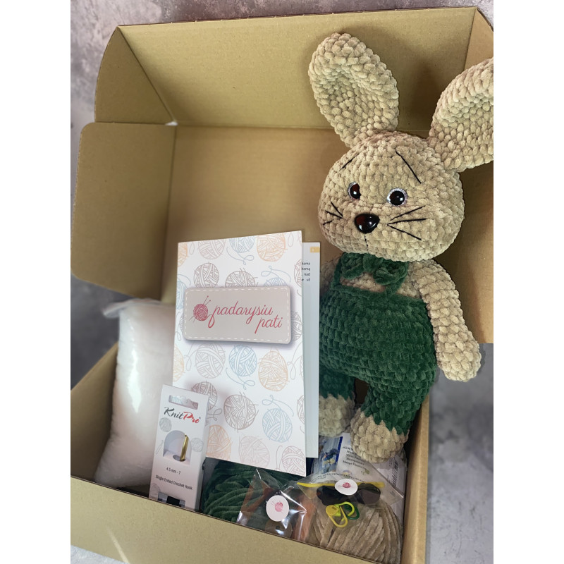 Nėrimo rinkinys „Zuikis stačiaausis“ – rankų darbo kūryba