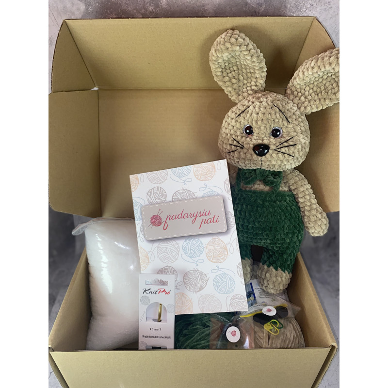 Nėrimo rinkinys „Zuikis stačiaausis“ – rankų darbo kūryba