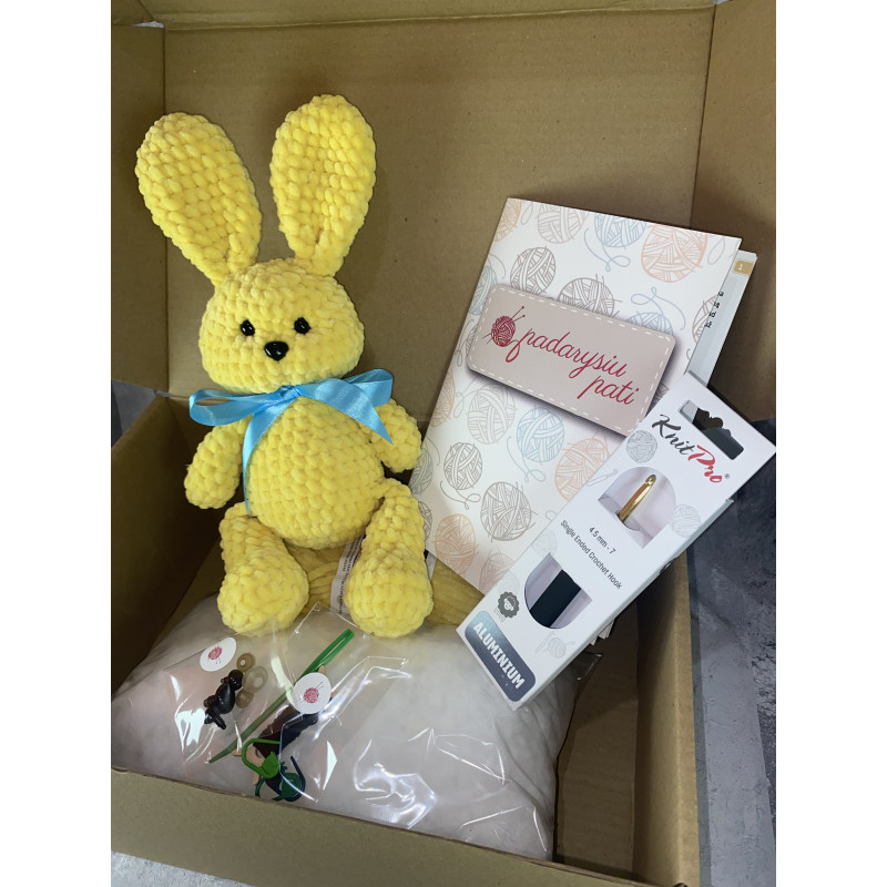 Nėrimo rinkinys „Zuikis mažylis“ (pliušinis žaislas)