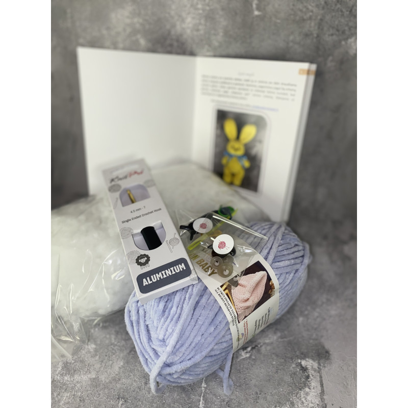 Nėrimo rinkinys „Zuikis mažylis“ (pliušinis žaislas)