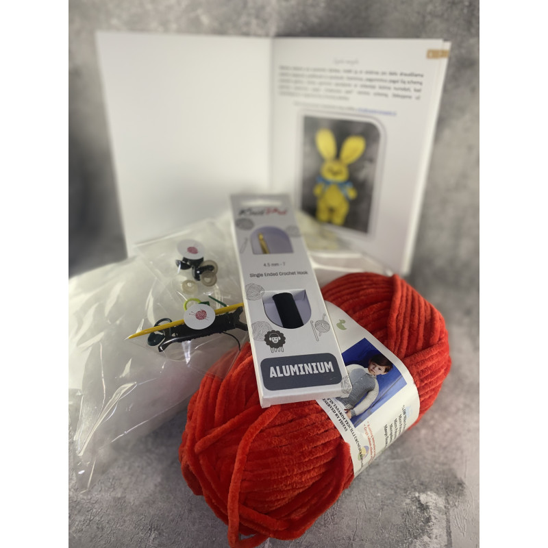 Nėrimo rinkinys „Zuikis mažylis“ (pliušinis žaislas)